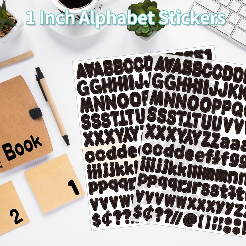 starboling Alphabet Stickers, 1''Inch 12 Sheets Black Letter Stickers, Self Adhesive Vinyl Mailbox Numbers, Self Adhesive Letters for Bulletin Boards, Classroom, Home Decor - Image 4